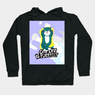 Cat On A Beach, Cat Life Is Perfect Hoodie